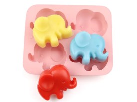Molde silicona 4 jabones ELEFANTES infantiles